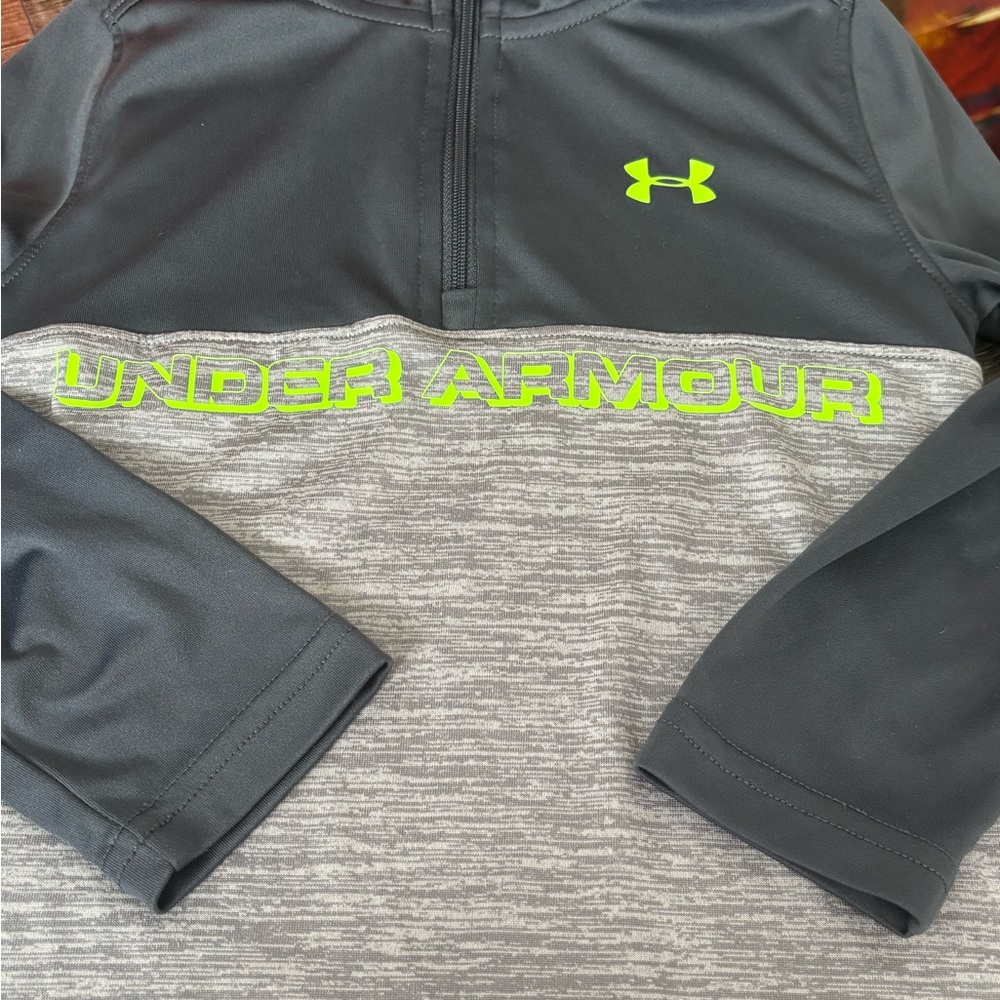 Under Armour Gray and Neon Green Pullover